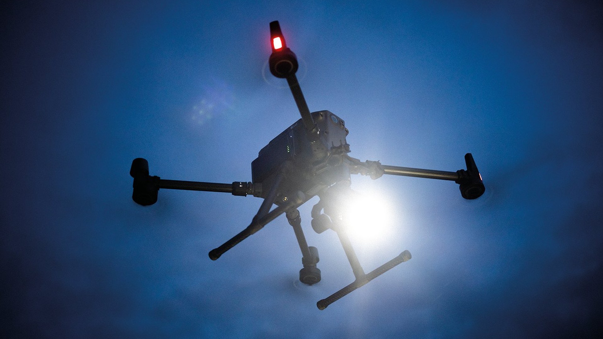Drone with mounted light